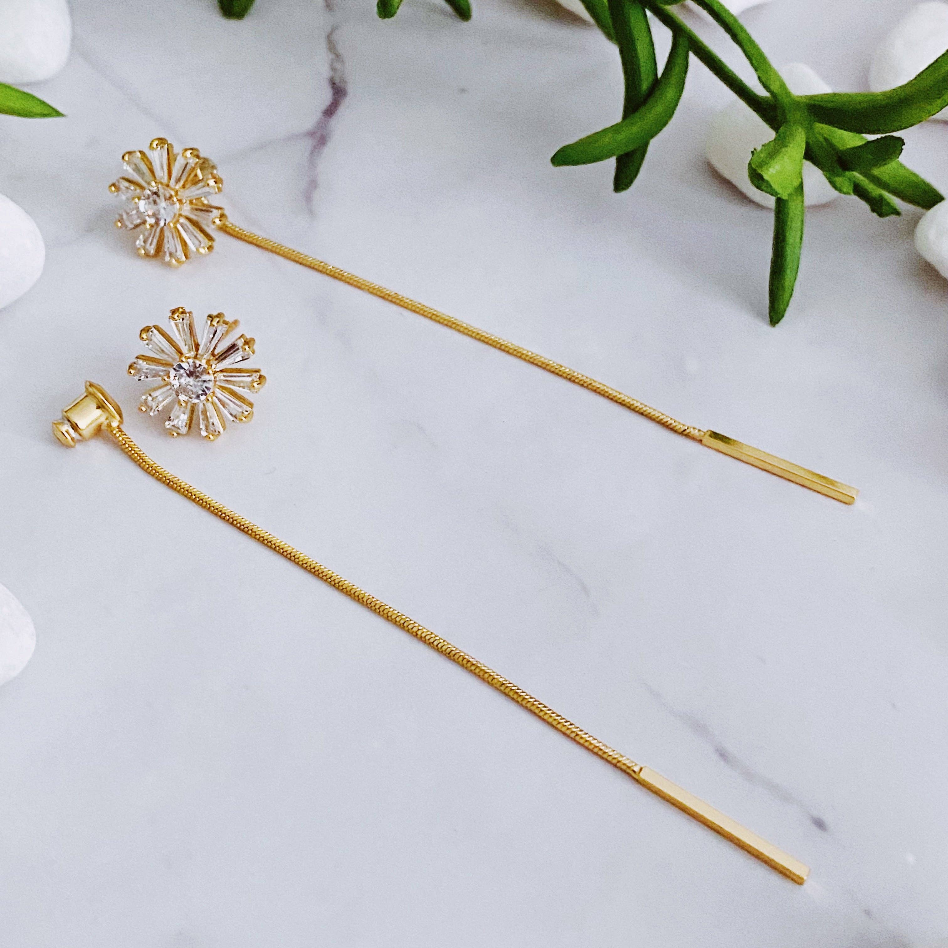Edelweiss Backdrop Earrings, Gold
