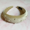 Silky Velvet Pearl Headband, Creamed Honey