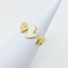 Soft Heart Open Ring, White