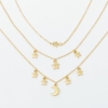 Starred Up Chain Anklet, Set of 3, Gold