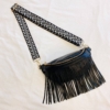 Vegan Leather Fringed Or Not Sling Bag, Black