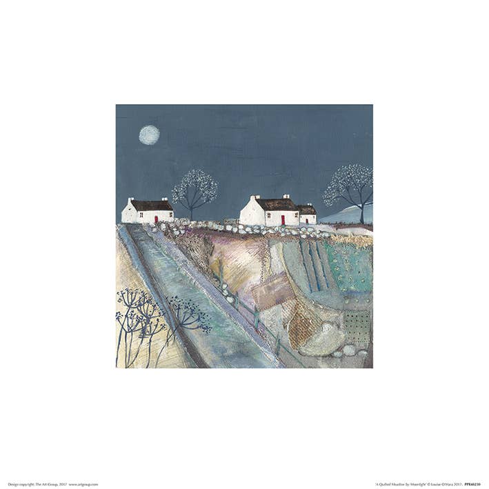 Louise O'Hara (A Quilted Meadow by Moonlight) - PPR48230, 30 x 30cm, Landscapes