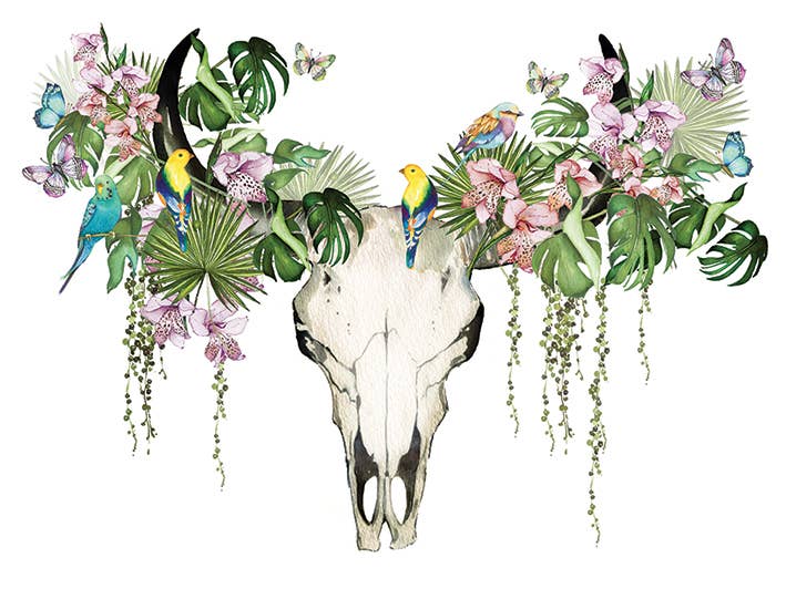 Summer Thornton (Tropical Skull) - WDC92830, 30 x 40cm Canvas - Small