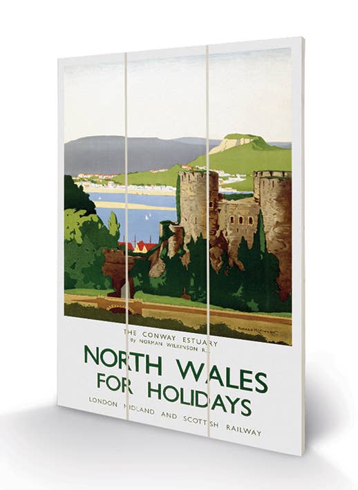 North Wales (The Conway Estuary   - MW12563P, 20 x 29.5cm Wood Prints - Mini