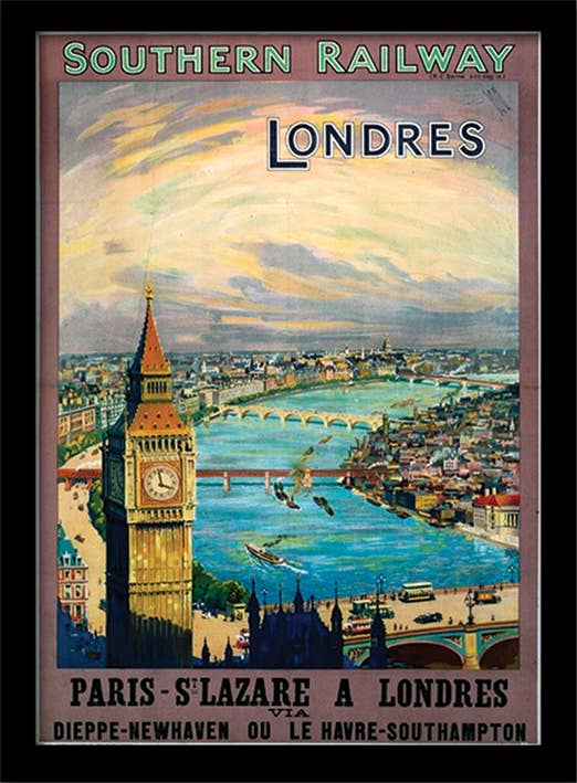London (10)  Memorabilia 30X40 Framed, 30 x 40cm, Memorabilia