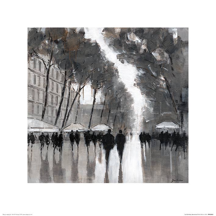 Jon Barker (Las Ramblas, Barcelona) - PPR45963, 40 x 40cm Cityscapes