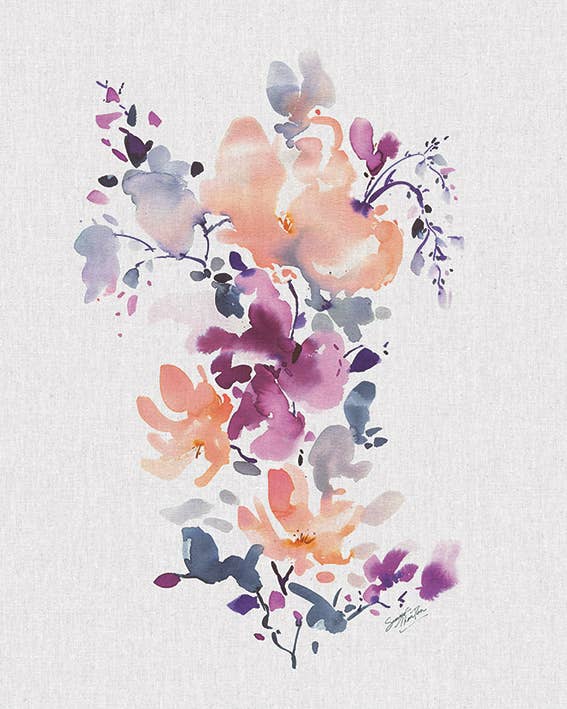 Summer Thornton (Watercolour Floral I) - WDC94837, 40 x 50cm Canvas - Medium