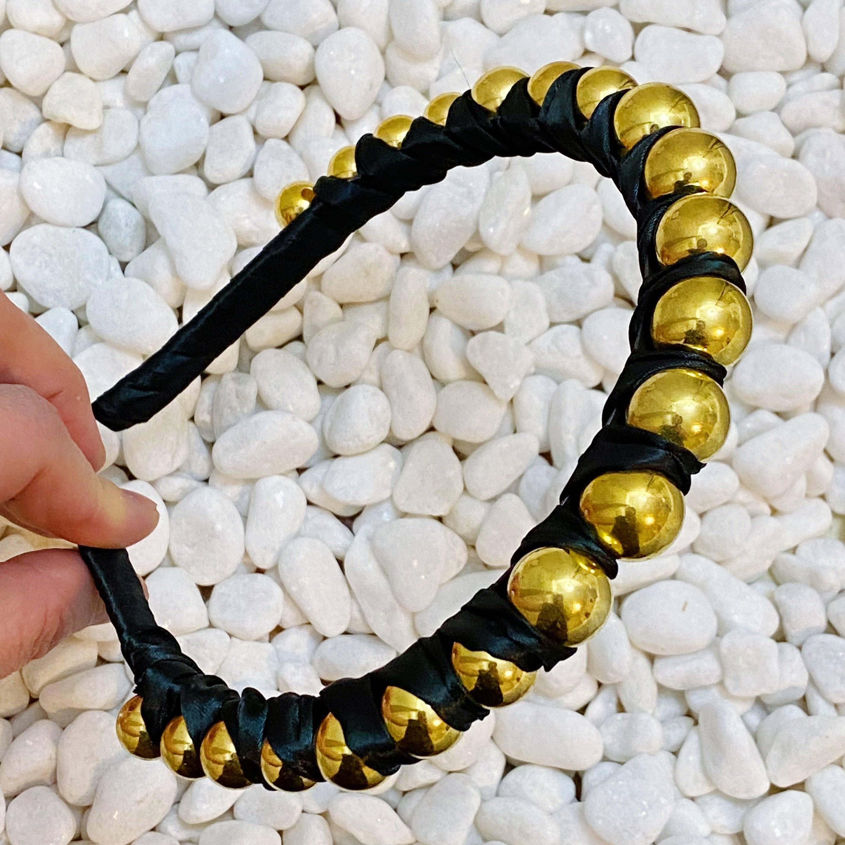 Emily Satin Wrapped Headband, Silky Black