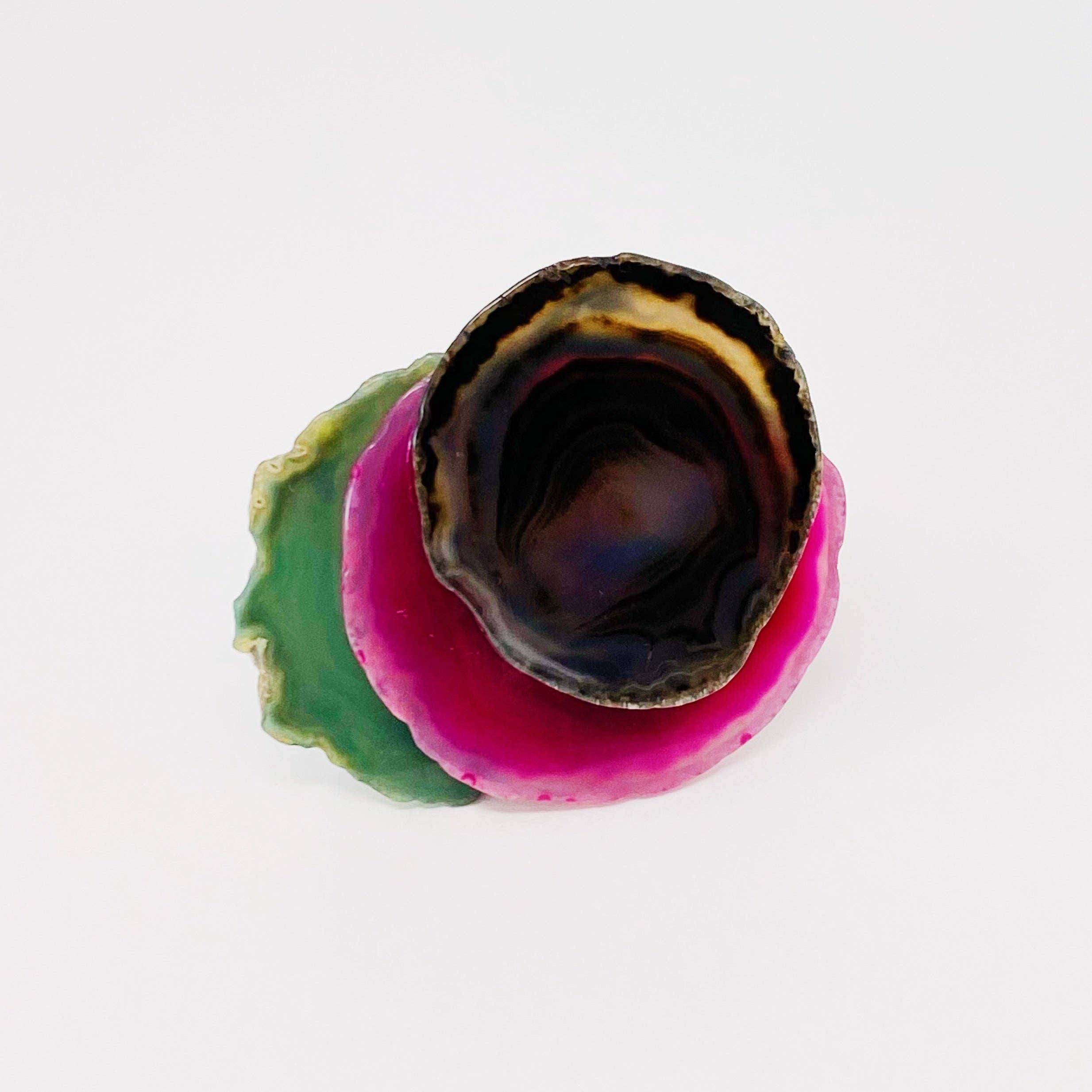 Art Of Nature Three Stone Wine Stopper By Young, Agate Trio