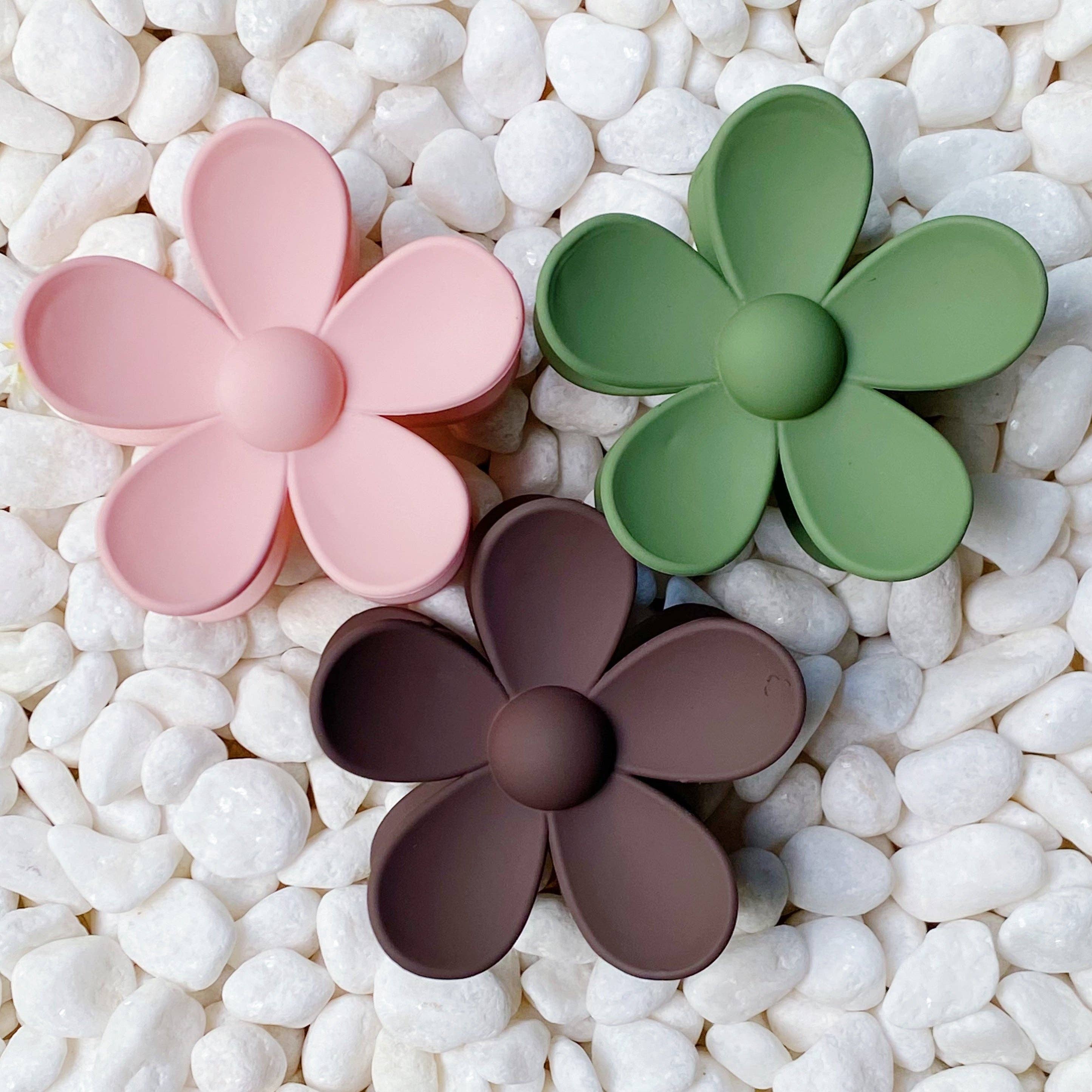 Daisy Days Hair Claw Set, Blush Olive