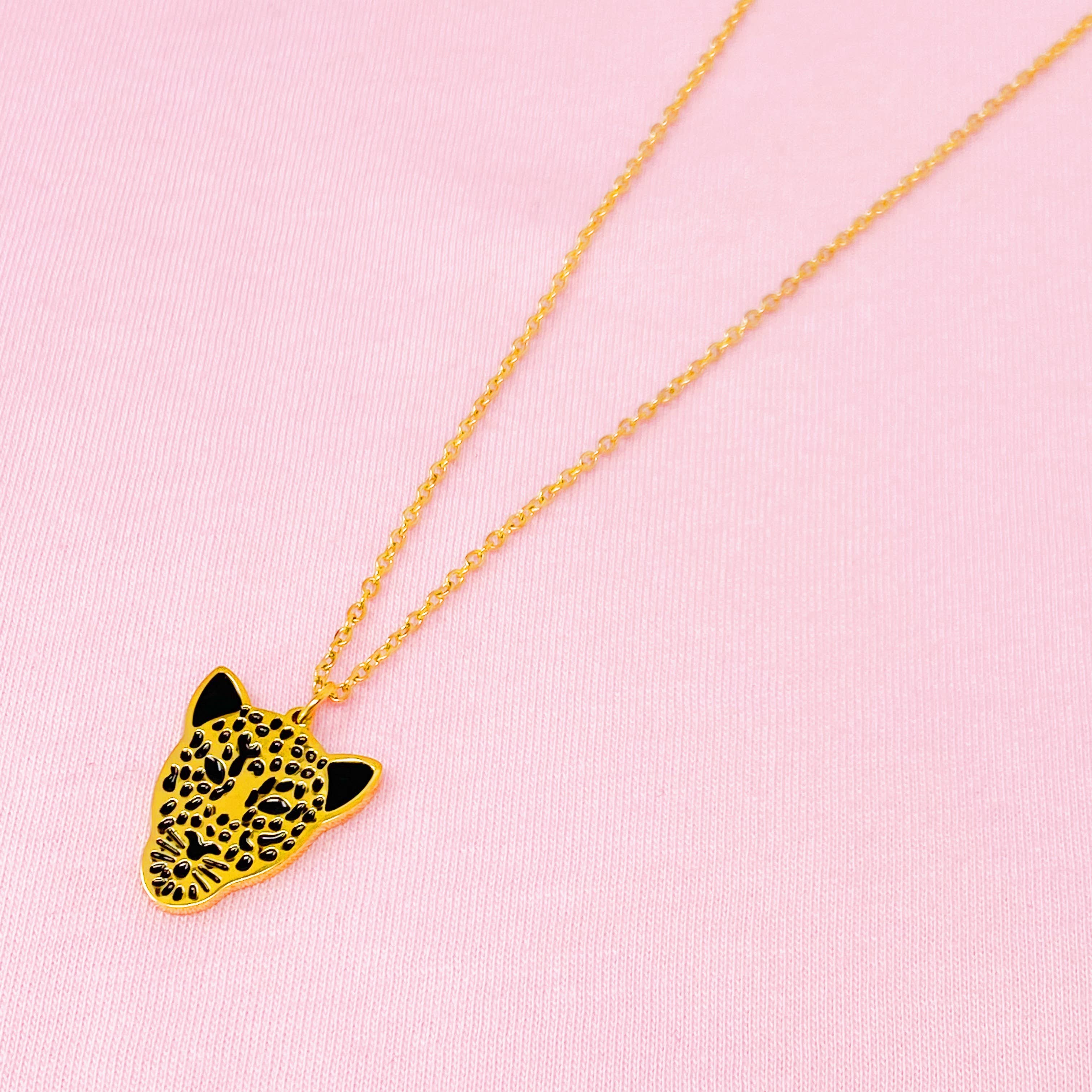 Golden Leopard Pendant Necklace