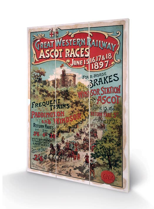 London Ascot  Wood Prints - Mini MW - TAG MICRO WOODEN PANEL, 20 x 29.5cm, Wood Prints - Mini