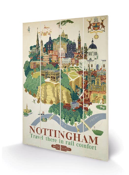 Nottingham (1) - SW10156P, 40 x 59cm Wood Prints - Small