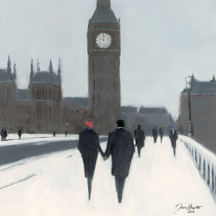 Jon Barker (Big Ben, Red Beret and Snow) - WDC95162, 40 x 40cm Cityscapes