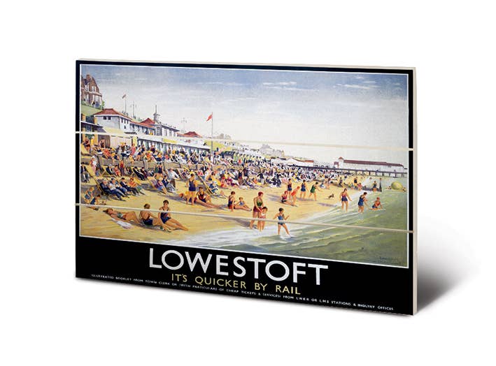 Lowestoft (Beach) - MW11743P, 20 x 29.5cm, Wood Prints - Mini