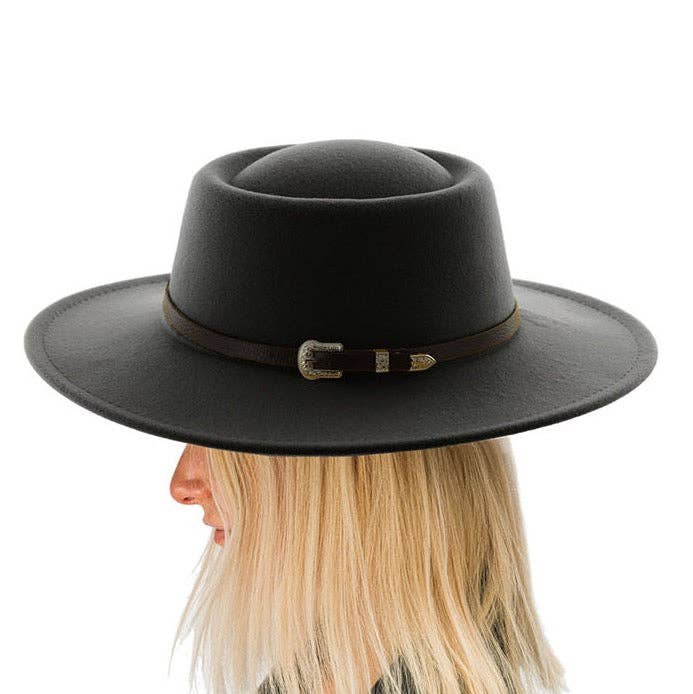Fall In Montana Belted Hat, Black