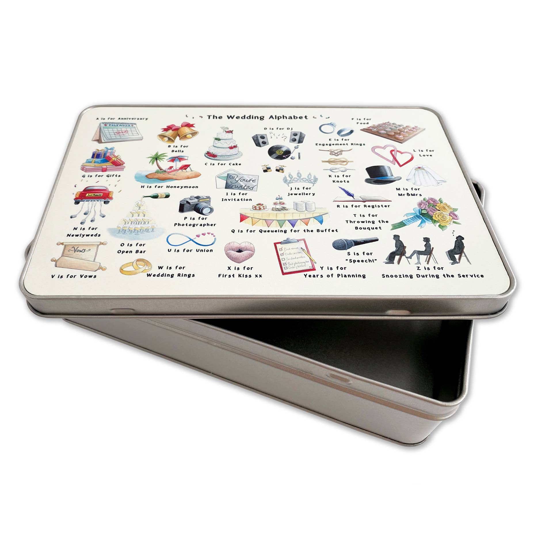 The Wedding Alphabet Keepsake Storage Tin