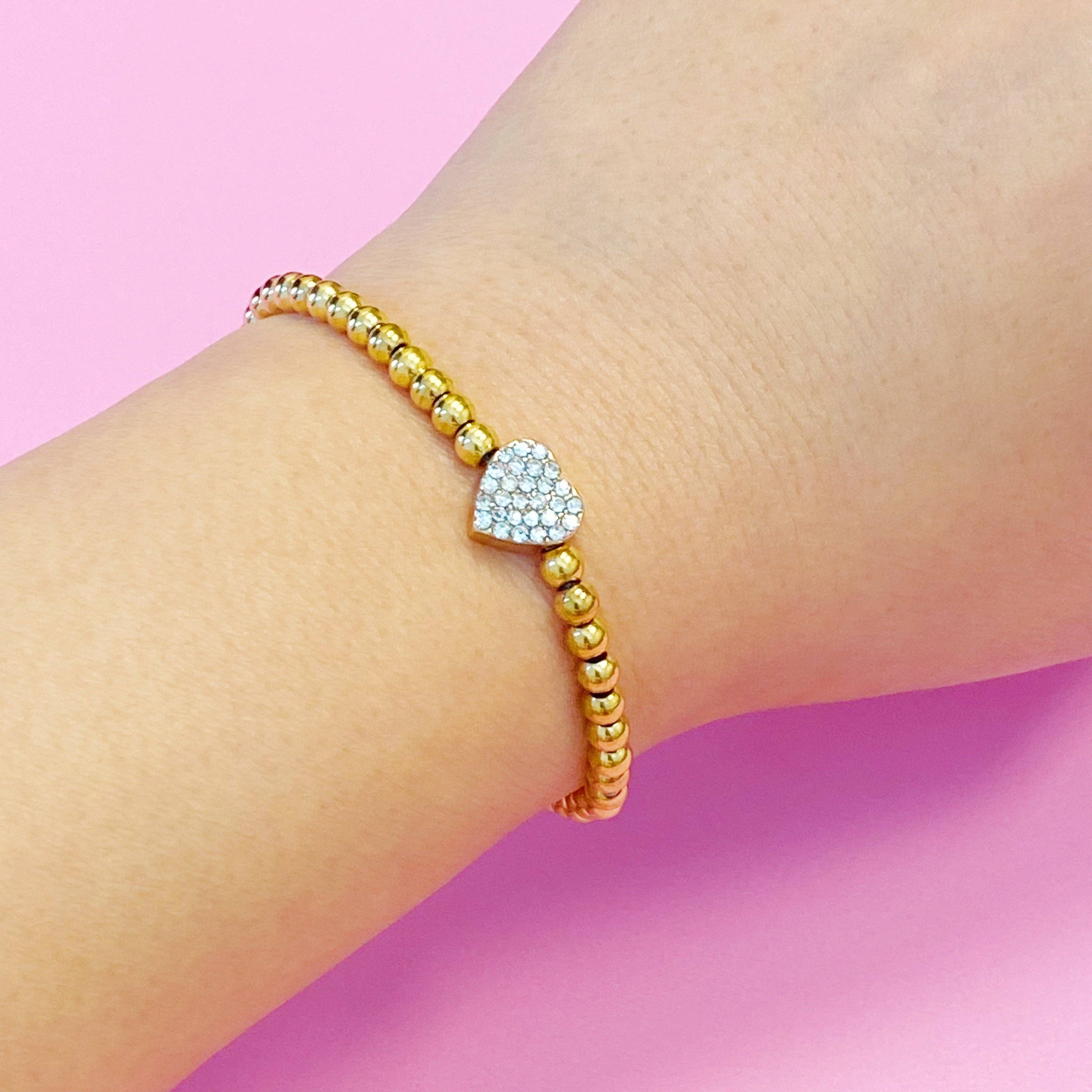 Shiny Heart Stretch Bracelet