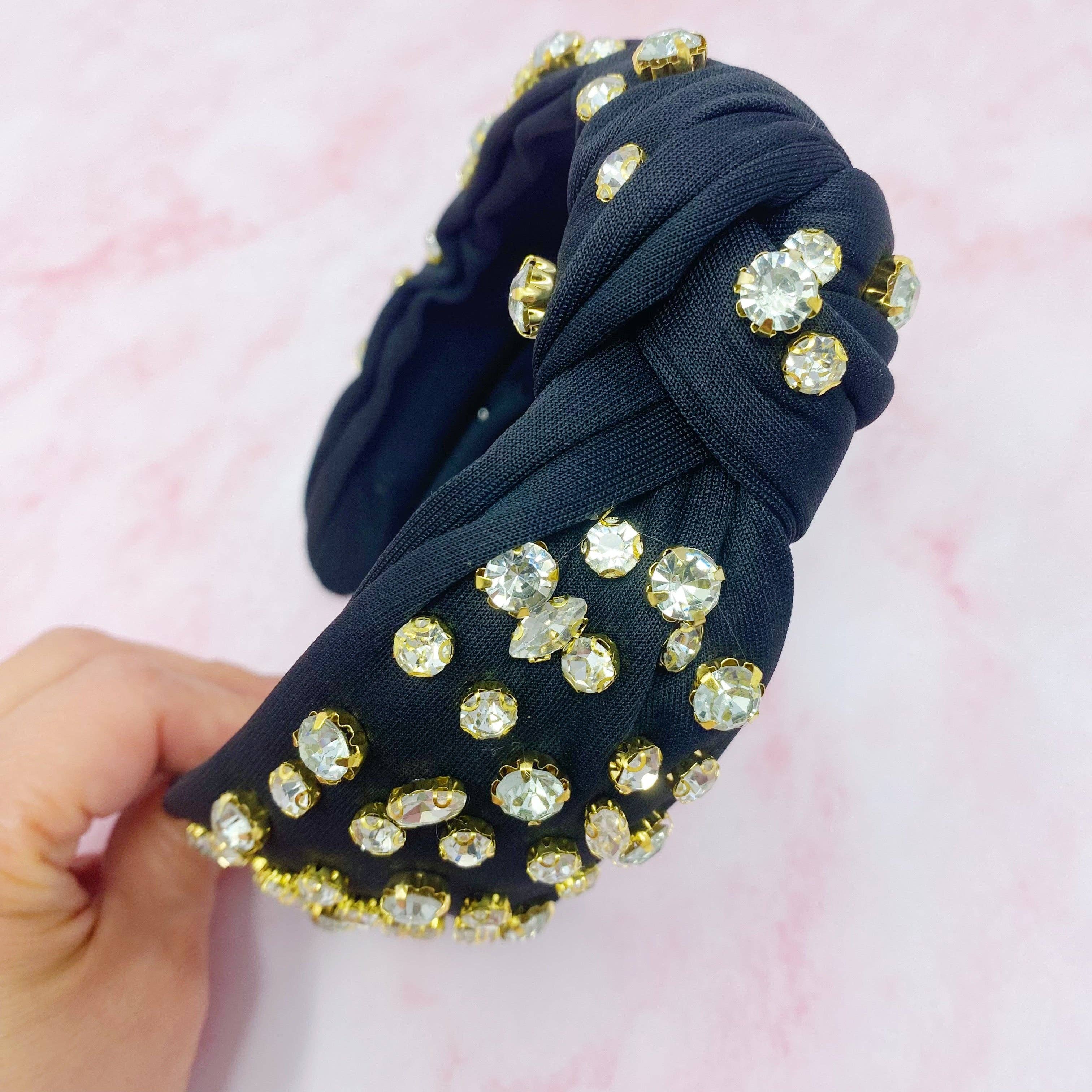 Diamonds All Over Headband, Black