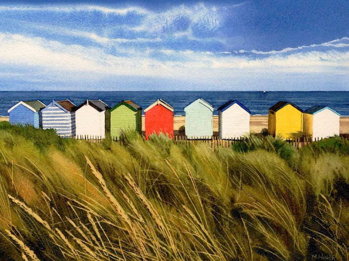Margaret Heath (Beach Huts, Southwold) - WDC40975, 60 x 80cm, Canvas - Large