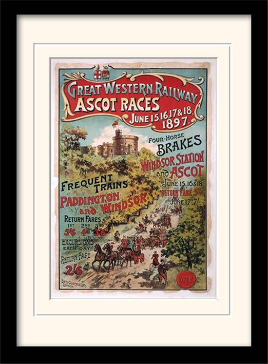 London Ascot  Memorabilia 30X40 Framed  + MOUNT, 30 x 40cm, Memorabilia