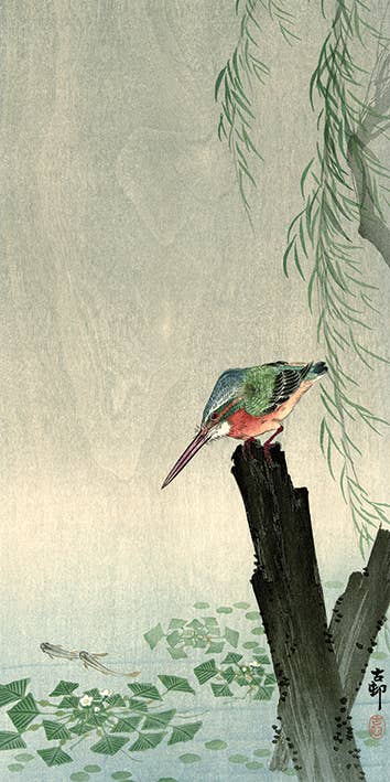 Ohara Koson (Kingfisher) - WDC91175, 30 x 60cm Canvas - Medium