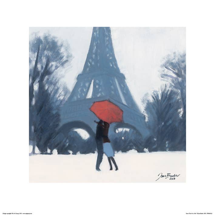 Jon Barker (Snow Time For A Kiss) - PPR45322, 40 x 40cm Cityscapes