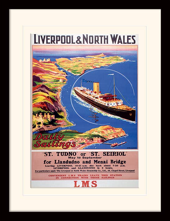 Liverpool and North Wales (Daily Sailings  - MP12574P, 30 x 40cm, Memorabilia