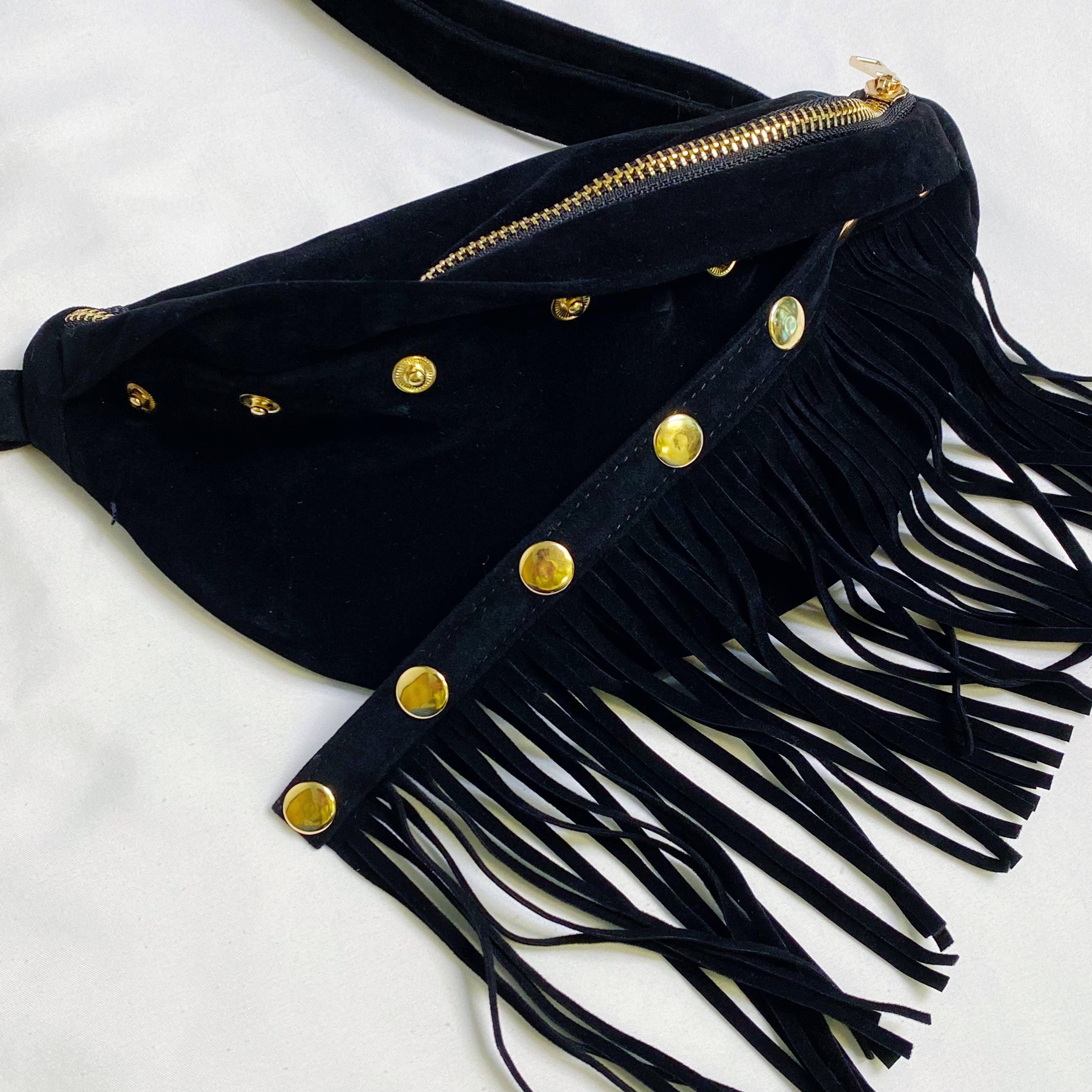 Fringed Or Not Sling Bag, Black
