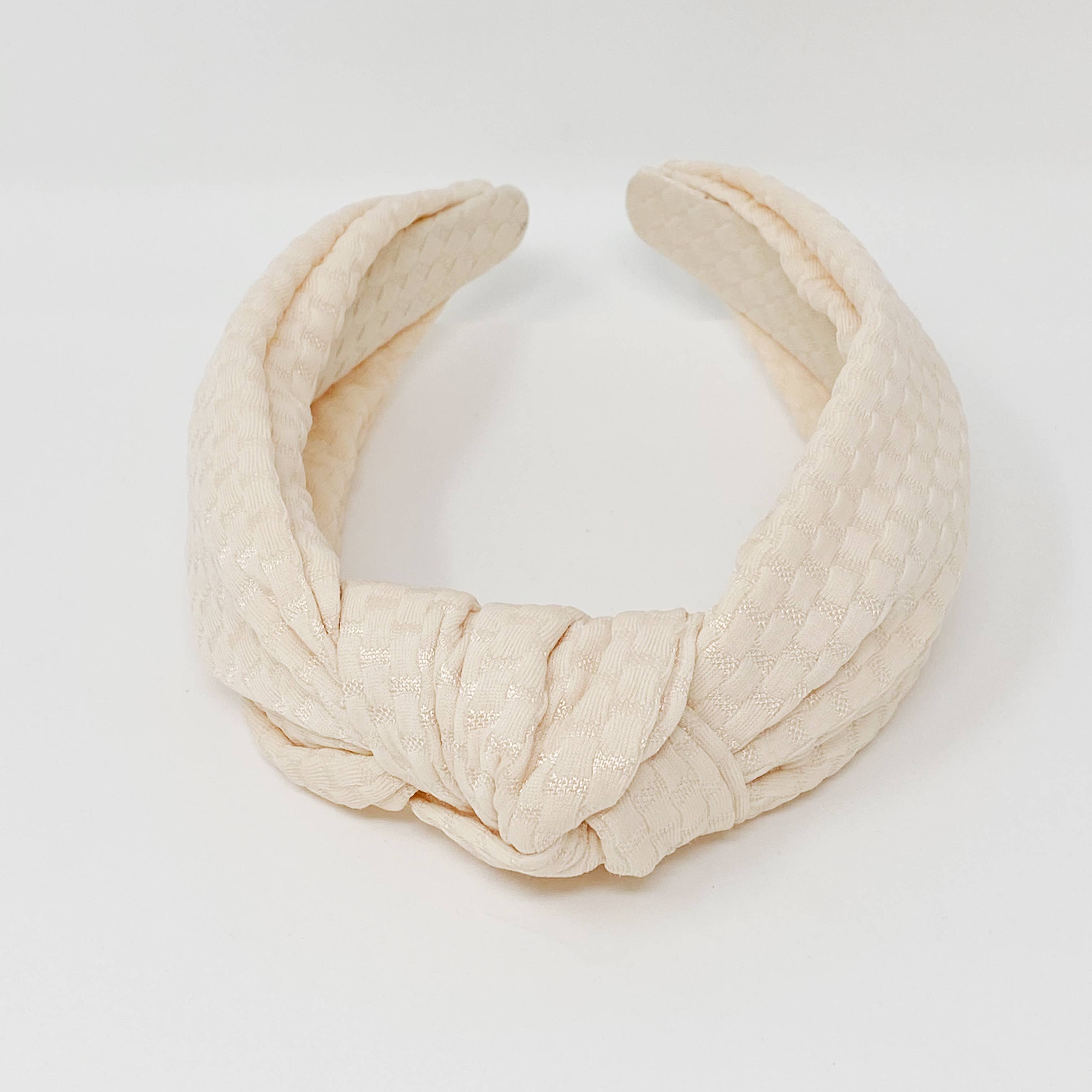Embossed Charm Headband, Cream