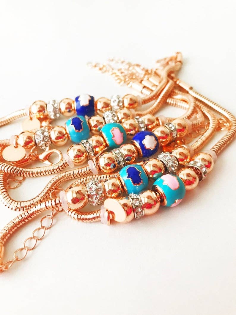 Pandora Bracelet, Charm Bracelet, Rose Gold Chain Bracelet