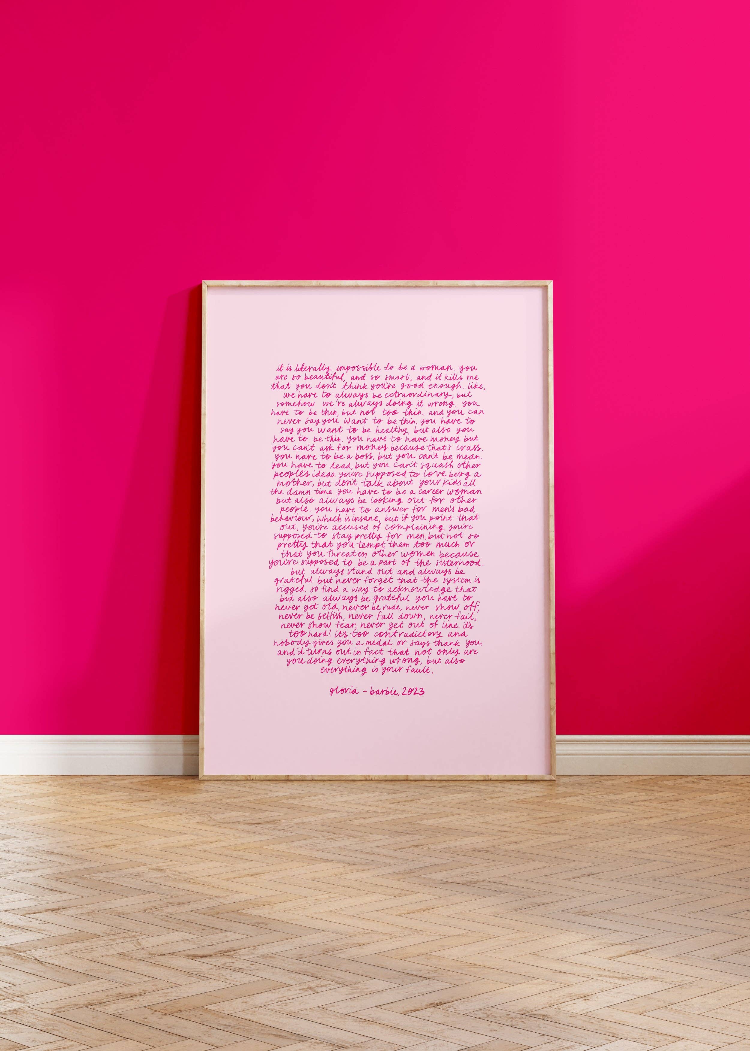 Barbie Monologue Quote Print