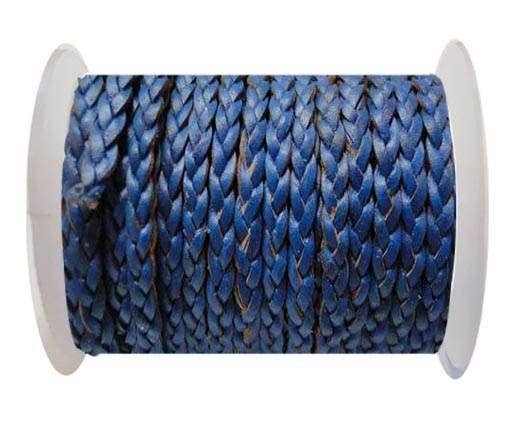 FLAT 3-PLY BRAIDED LEATHER-SE-B-DARK BLUE-3MM