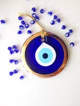 Large Gold Evil Eye Bead, 13cm