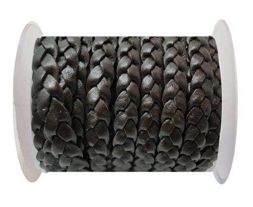 FLAT 3-PLY BRAIDED LEATHER-SE-COFFE BROWN-10MM