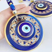 Patterned Evil Eye Wall Hanging, Blue Evil Eye Home Decor