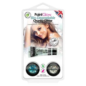 PaintGlow Bio-Degradable Chunky Glitter for Face, Body & Hair (Pack 3)