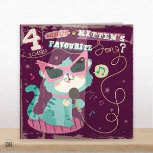 4th Birthday Funny Kitten Jokes – Cute Kid’s Birthday Card