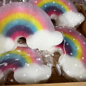 Rainbow Soap Sponge in Watermelon Fragrance, Soap on a Rope