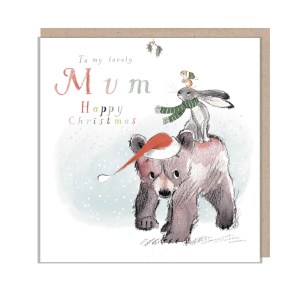 Christmas Card – To My Lovely Mum – Hare And Mouse