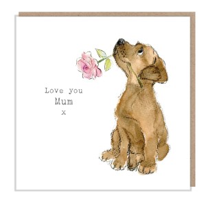 Cute Dog Card – Love You Mum – Chocolate Labrador