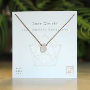 CGN-ROS | Healing Crystals and Stones Necklace in Rose Quartz ships