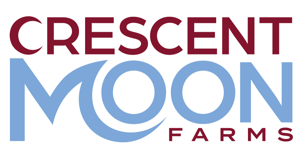 Crescent Moon Farms logo featuring a crescent moon shape for the letters "C" and "M"