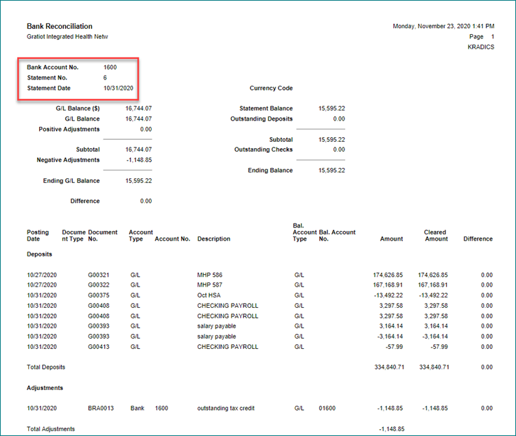 How to Reprint a PreviouslyPosted Bank Reconciliation