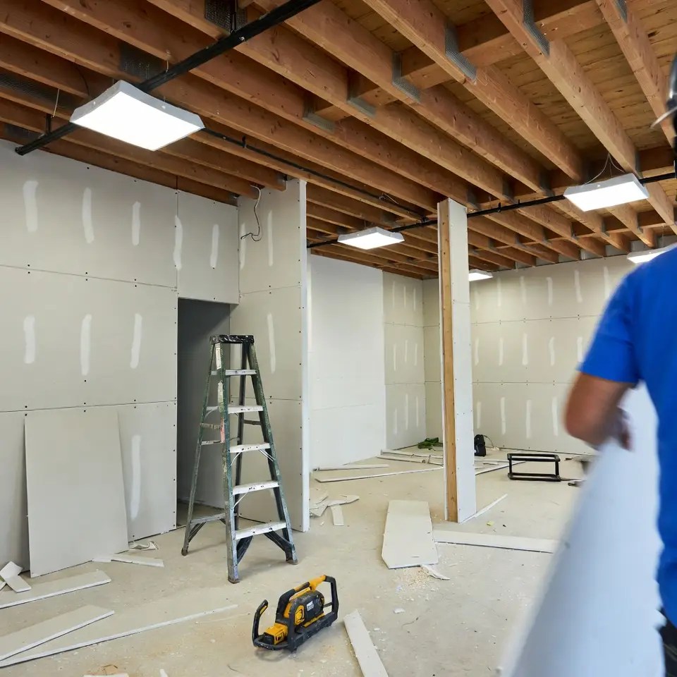 interior renovation work as part of commercial construction services