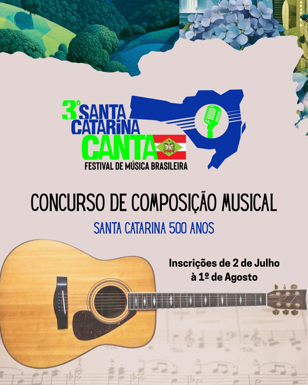 Termina na próxima semana inscrição para o concurso “Composição Musical Santa Catarina 500 Anos”