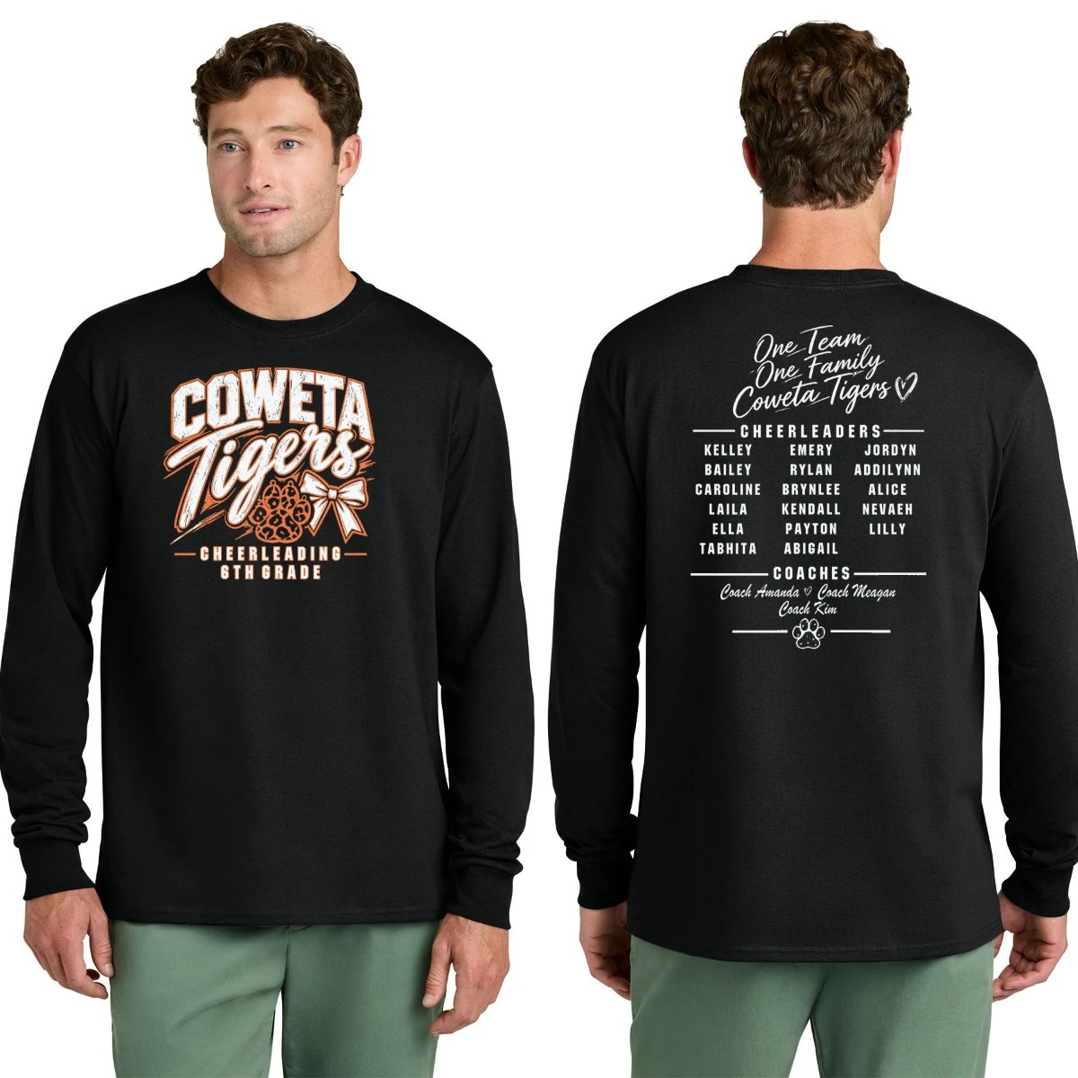 Coweta Tigers Cheerleading 6th Grade PC54LS in black