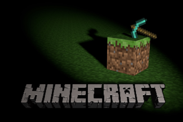 Defeating the Ender Dragon end boss in Minecraft