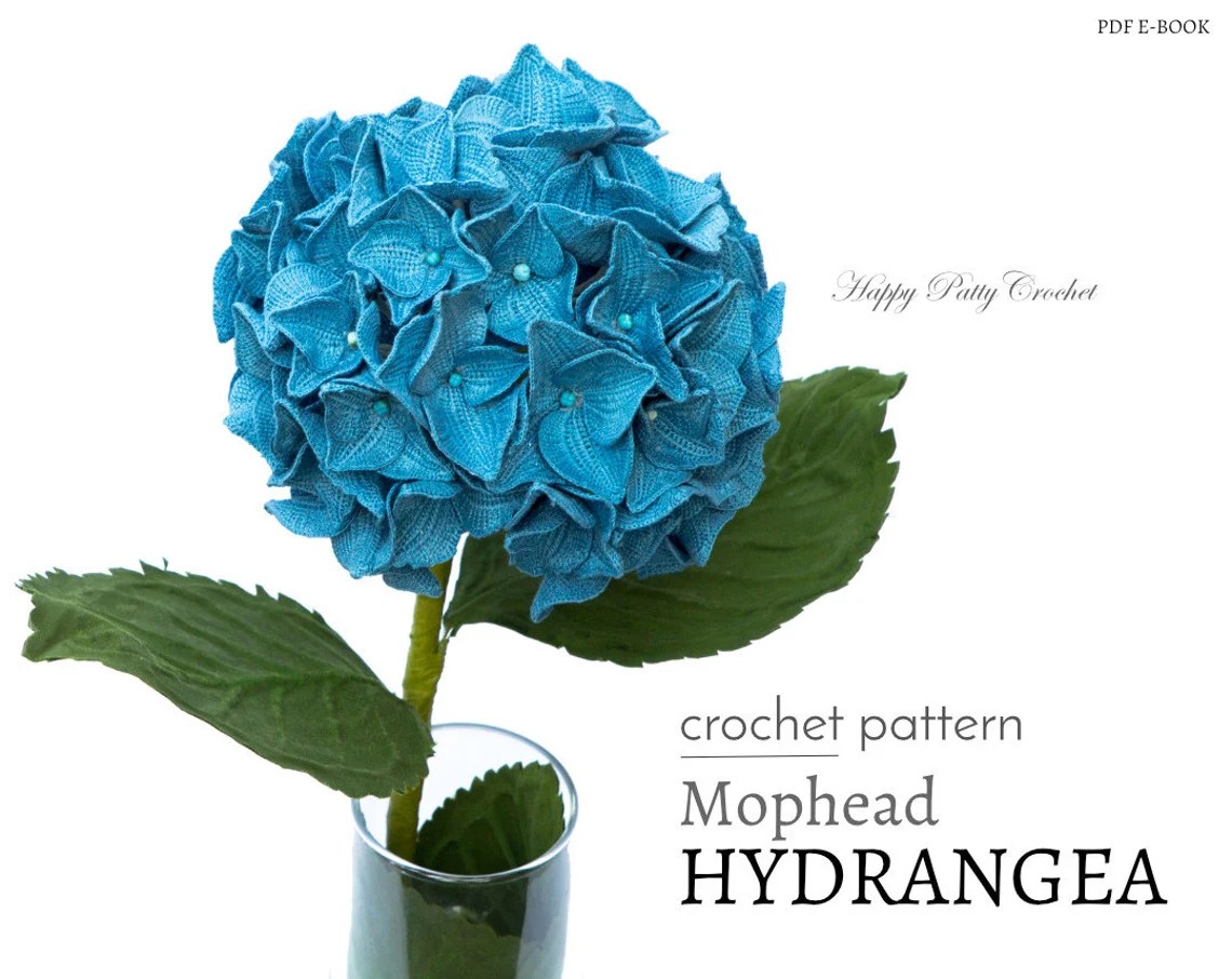 Mophead Hydrangea Crochet Pattern by Happy Patty Crochet - crochet envy