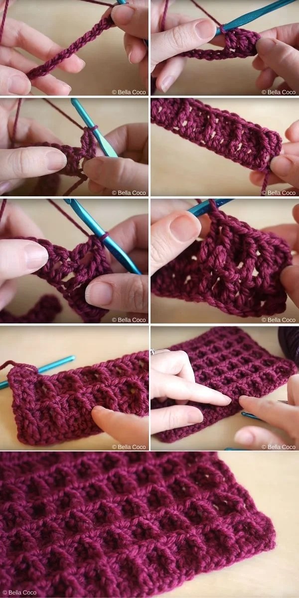 Tr2tog (make a tr until 2 loops remaining, make a tr in next st, pull. Waffle Stitch Crochet Patterns And Ideas Crochetpedia
